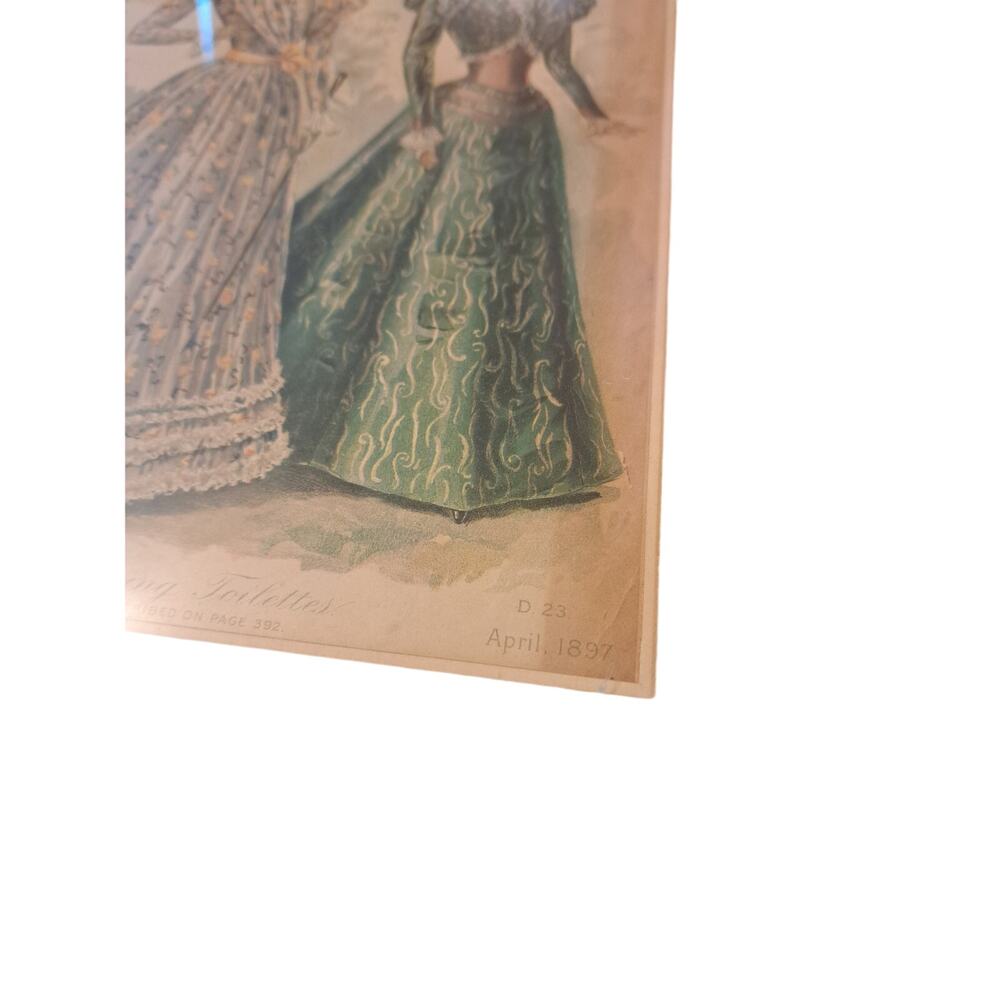 Artwork Decoration Victorian Ladies Fashion Walking Dresses Wall Hanging - Picture 3 of 9
